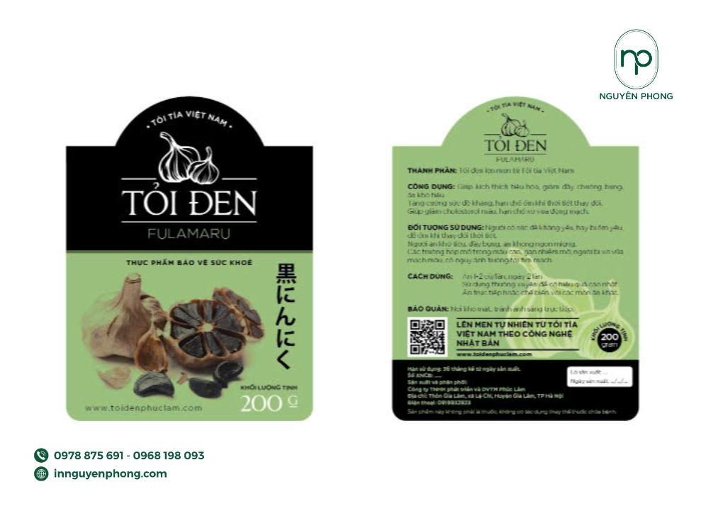 mẫu tem dán tỏi đen đẹp